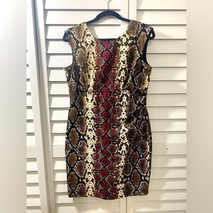 Elegant Snake Print Dress